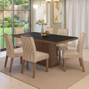 Ver imagem 1 de Conjunto Sala de Jantar Tampo de Madeira 6 Cadeiras Rustic/Preto/Imperial Assis Madesa