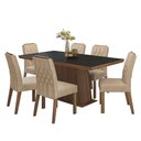 Ver imagem 2 de Conjunto Sala de Jantar Tampo de Madeira 6 Cadeiras Rustic/Preto/Imperial Assis Madesa