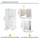 Ver imagem 2 de Quarto de Bebê Berço com Colchão Cômoda Soft e Guarda Roupa 3 Portas Life Tigus Baby