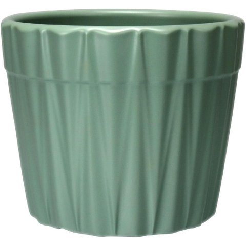 Cachepô Vaso Planta Decorativo Home&co Cerâmica 10x12x12cm Verde