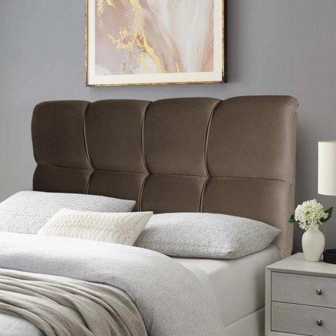 Cabeceira Cama Box Solteiro 98cm Suede Velut Marrom - King House