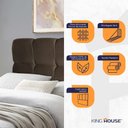 Ver imagem 3 de Cabeceira Cama Box Solteiro 98cm Suede Velut Marrom - King House