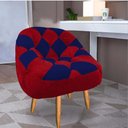 Ver imagem 2 de Kit 02 Poltrona Paloma Escritório Sala Pé Palito Suede Vermelho e Suede Azul Marinho - Dominic Decor