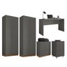 Kit Conjunto Escritório 5 Peças Cubic Cinza Caemmun - 1