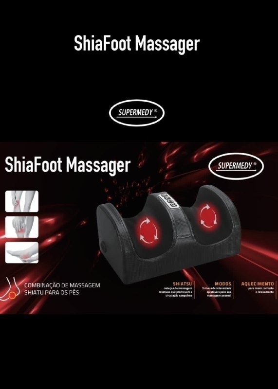 Massageador de Pés Shiatsu Shia Foot Bivolt Supermedy Cor Preto 110v/220v - 8