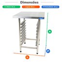Ver imagem 2 de Bancada Mesa 60x60cm 8 Níveis 35x35 Total Inox 430 para Prp-004 - Imeca 7595