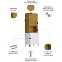 Ver imagem 3 de Paneleiro de Cozinha Torre Quente Minsk K02 Branco/freijó - Mpozenato