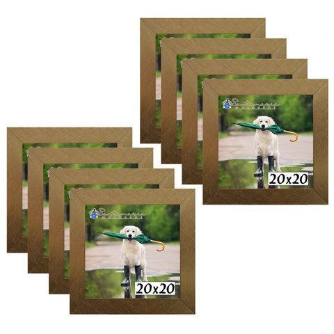 Kit 8 Porta Retrado Molduras 20x20 Dourado