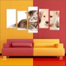 Quadro Decorativo Pet Shop Cão e Gato Mosaico Com 5 Peças - 2