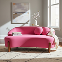 Ver imagem 2 de Namoradeira Sofá Feijão Moscou 130cm Orgânica Couro Rosa Pink