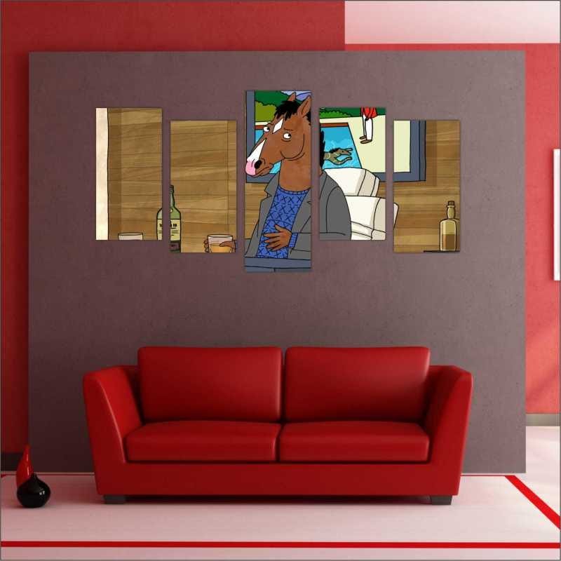 Quadro Decorativo BoJack Horseman Mosaico Com 5 Peças - 3