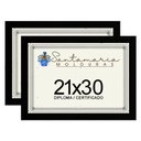 Ver imagem 1 de Kit 2 Molduras Porta Diploma Certificado A4 21x30 Preto