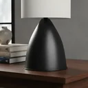 Ver imagem 5 de Luminárias de Mesa Abajur Bojudo Preto Alumínio com Cúpula Tecido Algodão