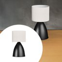 Ver imagem 3 de Luminárias de Mesa Abajur Bojudo Preto Alumínio com Cúpula Tecido Algodão