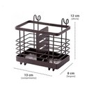 Ver imagem 3 de Porta Talheres Suporte Escorredor Organizador de Utensílios Marrom