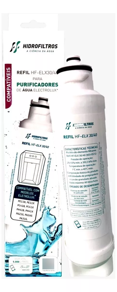 Refil Filtro Água Compatível Pe11x, Pe11b, Pa21g, Pa26g, Pa31g, Pc41b, Pc41x, Ph41b, Ph41x - 3