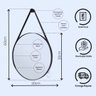 Espelho Grande 30cm Redondo Adnet Decoração Casa Preto Black - 2