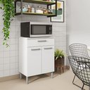 Ver imagem 2 de Balcão Cristallo 2 Portas 1 Gaveta Mdp 60,8cm Branco Kit's Paraná
