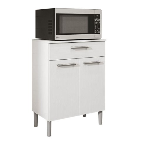 Balcão Cristallo 2 Portas 1 Gaveta Mdp 60,8cm Branco Kit's Paraná