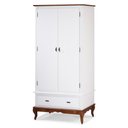 Ver imagem 1 de Guarda Roupa Solteiro 2 Portas 1 Gaveta 60406 Linz Móveis - Branco/Imbuia
