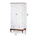 Ver imagem 5 de Guarda Roupa Solteiro 2 Portas 1 Gaveta 60406 Linz Móveis - Branco/Imbuia