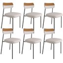 Ver imagem 1 de Kit 06 Cadeiras Decorativas Estofada Sala de Jantar Melina F01 Linho Bege - Lyam Decor