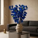 Ver imagem 4 de 18 Hastes Florais Cerejeira Azul Artificial para Sala Escritório