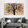 Quadro Árvore Abstrata Colorida Decorativo em Tecido 3 Peças - 4