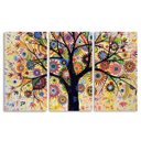 Ver imagem 2 de Quadro Árvore Abstrata Colorida Decorativo em Tecido 3 Peças