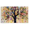 Quadro Árvore Abstrata Colorida Decorativo em Tecido 3 Peças - 2