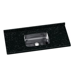 Pia para Cozinha Mármore Sintético com Cuba Inox Preto