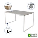 Ver imagem 3 de Mesa Industrial Base Ferro Branco Tampo 137x90 Branco 4 Cadeiras Eames Madeira Assento Branco