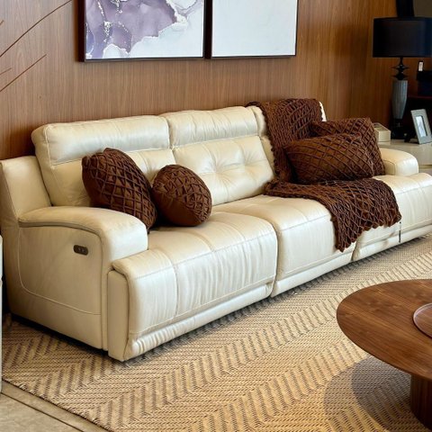 Sofá U108 Idea Relax By Natuzzi – Couro Legítimo e 3 Assentos Elétricos