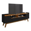 Ver imagem 3 de Rack Sala Florença para TV até 70 Polegadas com Pés Madeira Preto Fosco/Naturale