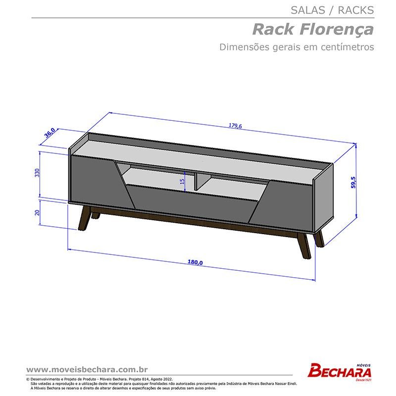 Rack Sala Florença para TV até 70 Polegadas com Pés Madeira Preto Fosco/Naturale - 4