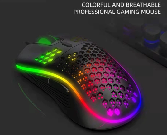 Mouse Gamer com Fio Comeia Led Rgb Ultra Leve 7200 Dpi - 2