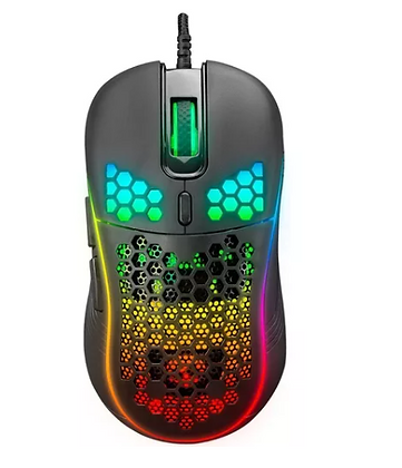 Mouse Gamer com Fio Comeia Led Rgb Ultra Leve 7200 Dpi