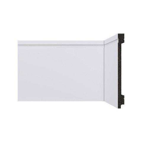 Rodape de Poliestireno 15cm Branco B154 Massa Escura Frisado - Santa Luzia