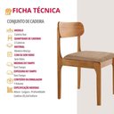 Ver imagem 5 de Conjunto com 2 Cadeiras de Jantar Star Moderna Mobília Linho Palha / Imbuia Nat
