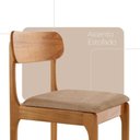 Ver imagem 4 de Conjunto com 2 Cadeiras de Jantar Star Moderna Mobília Linho Palha / Imbuia Nat