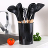 Kit Utensílios Cozinha 12 Peças Silicone Antiaderente (preto - 5
