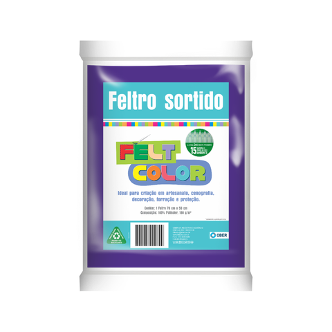 Feltro Feltcolor Liso Roxo - 70cm X 50cm