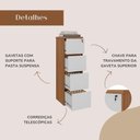 Ver imagem 4 de Armário para Escritório com 4 Gavetas e Chave Arquivo Freijó/branco