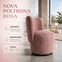 Ver imagem 3 de Poltrona Orgânica Lia Giratória Boucle Redonda Luxo Moderna p/ Penteadeira Sala Espera Recepção: Ros