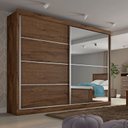 Ver imagem 1 de Guarda Roupa Casal com Espelho 2 Portas 4 Gavetas - Verona-braúna - Made Marcs