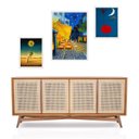 Ver imagem 2 de Set 3 Quadros Artes Van Gogh Miró Dalí:moldura Branca