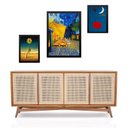 Ver imagem 1 de Set 3 Quadros Artes Van Gogh Miró Dalí:moldura Branca