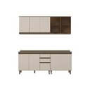 Ver imagem 2 de Cozinha Compacta Connect 10 Portas 2 Gavetas 100% MDF com Vidro Reflecta Duna/Cristal - Henn