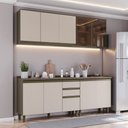 Ver imagem 1 de Cozinha Compacta Connect 10 Portas 2 Gavetas 100% MDF com Vidro Reflecta Duna/Cristal - Henn