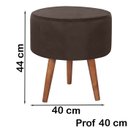 Ver imagem 2 de Puff Puf Redondo Pes Palito 44x40cm Suede Marrom MPassos